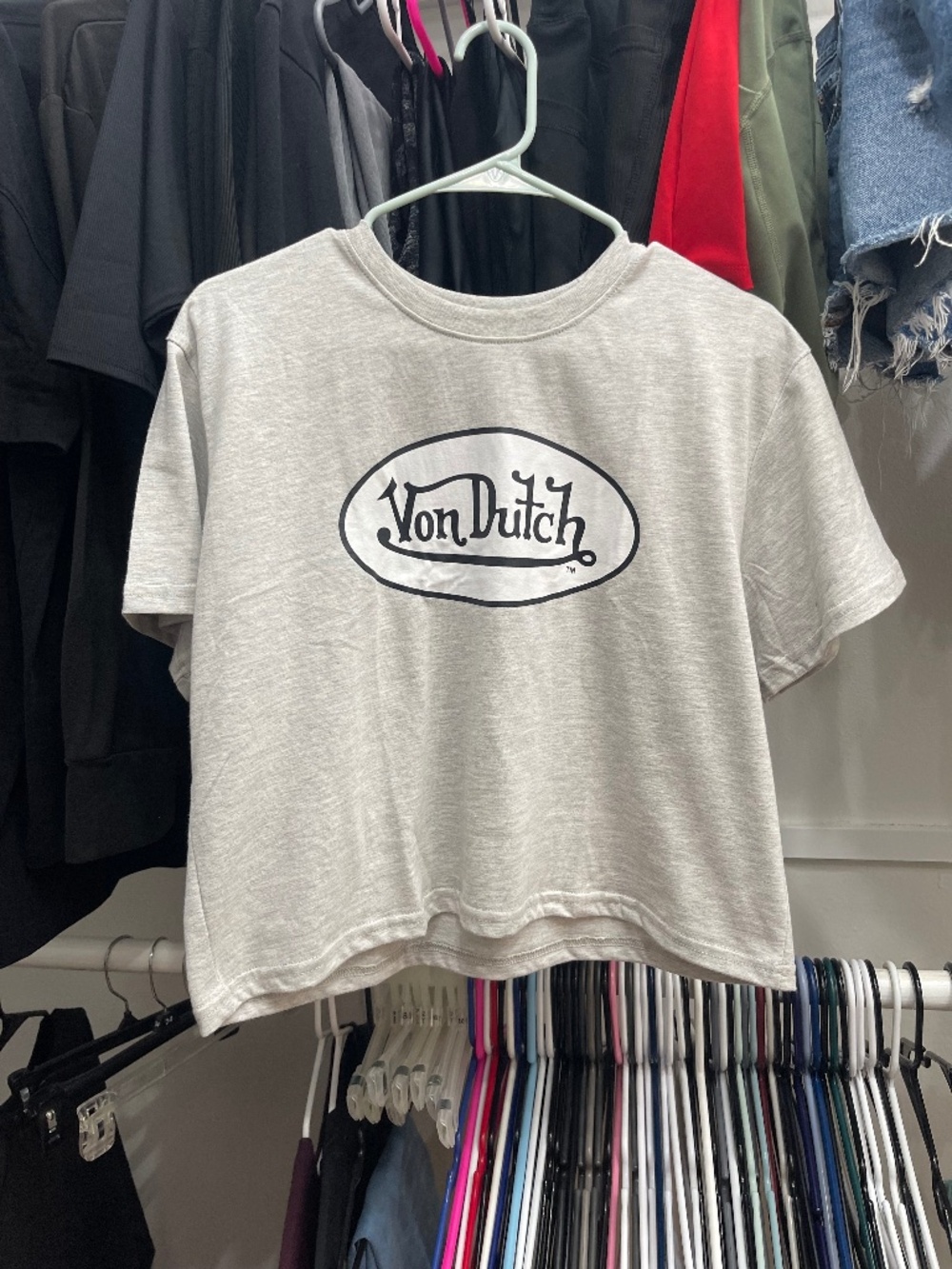 New Von Dutch Cropped Tee Shirt Size XL
